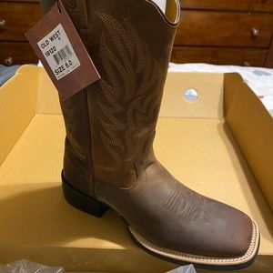 Women's Old West Brown Square Toe Boots